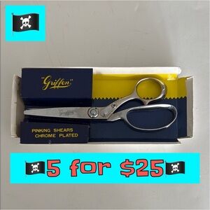 🏴‍☠️5 for $25🏴‍☠️ Griffon Pinking Shears Chrome Plated